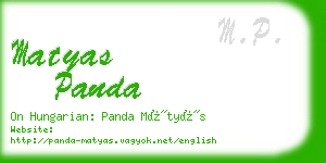 matyas panda business card